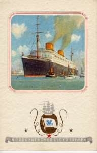 enlarge picture  - dinnercard Lloyd steamer