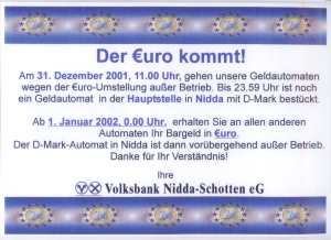 greres Bild - Geld Aushang Euroeinfhru