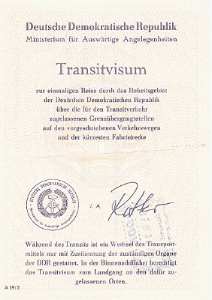 greres Bild - Ausweis Transitvisum 1990