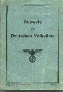 greres Bild - Ausweis Volksliste   1941