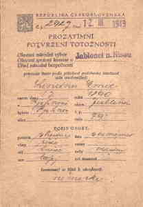 greres Bild - Ausweis Tschechisch  1949