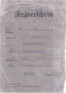 greres Bild - Fhrerschein 1946 Remsche