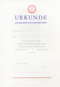 enlarge picture  - school citation GDR