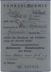 enlarge picture  - driving licence GDR 1958