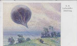 enlarge picture  - postcard balloon airship