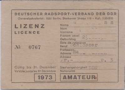 enlarge picture  - bicycle licence race GDR