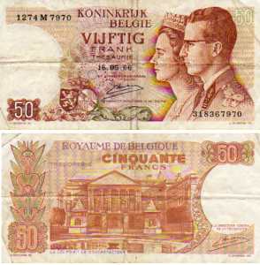 greres Bild - Geldnote Belgien 1966 50F