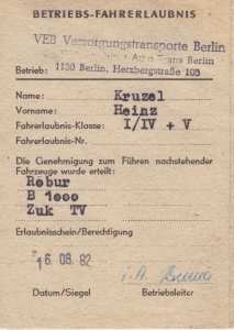 enlarge picture  - driving licence DDR 1982