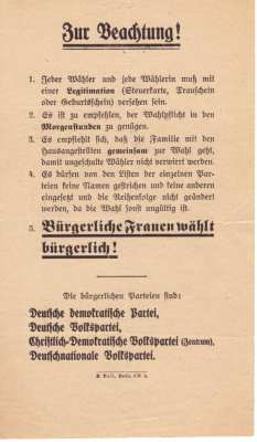 greres Bild - Wahlwerbung 1919 National