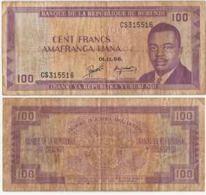 greres Bild - Geldnote Burundi 1986