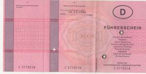 enlarge picture  - driving licence 1992 Glau
