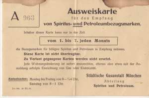 enlarge picture  - ration card spiritus 1918