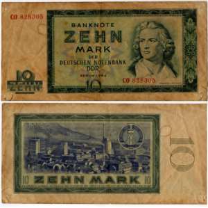 enlarge picture  - money banknote GDR 1964