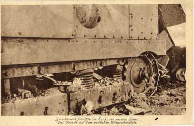 enlarge picture  - postcard tank French WW1