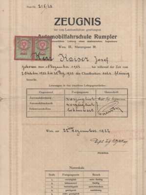 enlarge picture  - diver licenc 1922 Austria