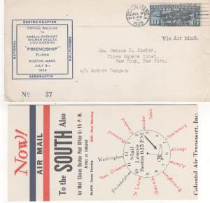 enlarge picture  - letter fdc Amelia Earhart
