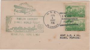 enlarge picture  - letter fdc Amelia Earhart