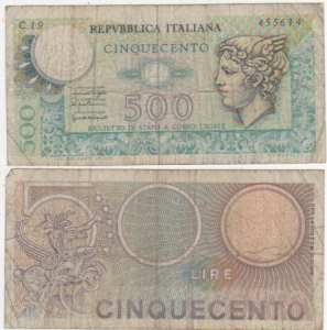 greres Bild - Geldnote Italien 1974 5L