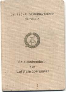 enlarge picture  - pilot licence glider GDR