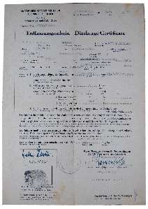 enlarge picture  - certificate internee camp