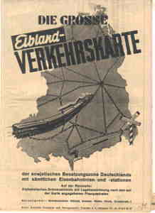 enlarge picture  - map GDR railroad Elbe
