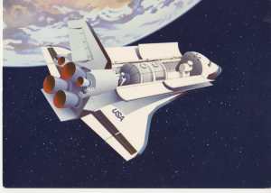 enlarge picture  - postcard space shuttle