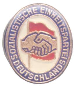 enlarge picture  - badge GDR SED party  1985