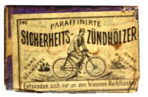 greres Bild - Streichhlzer Fahrrad1930