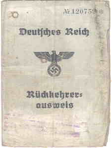 greres Bild - Ausweis Rckkehrer   1940