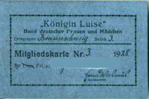 enlarge picture  - membershipcard Luisebund