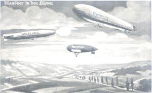 enlarge picture  - postcard airships WW1