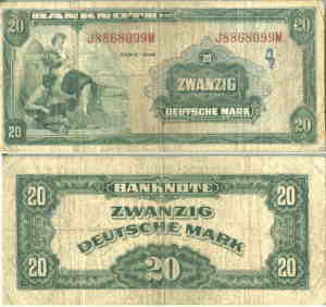 greres Bild - Geldnote 1948 B     DM 20