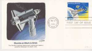enlarge picture  - letter Space Shuttle fdc