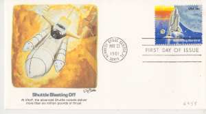 enlarge picture  - letter Space shuttle fdc