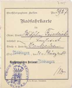 enlarge picture  - bicycle licence Hessen