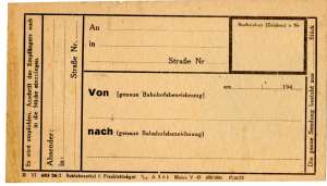 greres Bild - Frachtaufkleber Bahn 1943