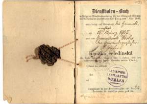 greres Bild - Ausweis Dienstboten  1905