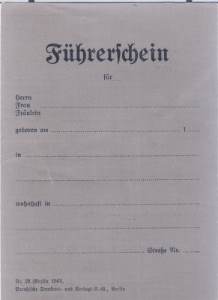 greres Bild - Fhrerschein 1940 blanko