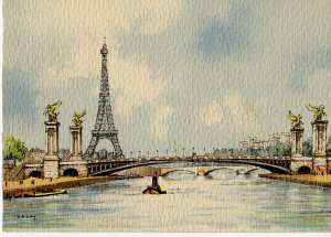 enlarge picture  - postcard Paris Eifel Tow.