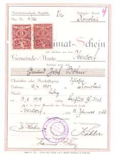 enlarge picture  - Id-card German Oberdorf