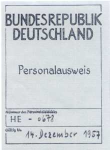 enlarge picture  - id-card Germany 1952
