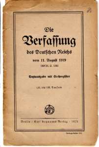 enlarge picture  - constitution Germany 1919
